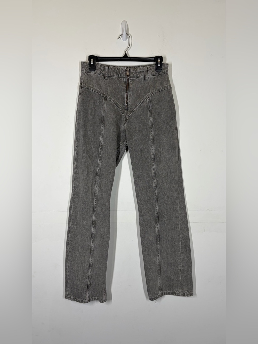 Zara Acid Wash Zip Fly Straight Leg Pants Size US 4